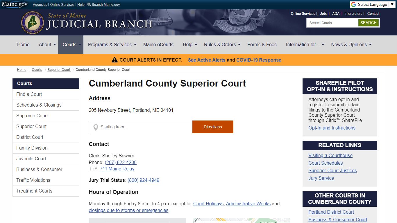 Cumberland County Superior Court: State of Maine Judicial Branch