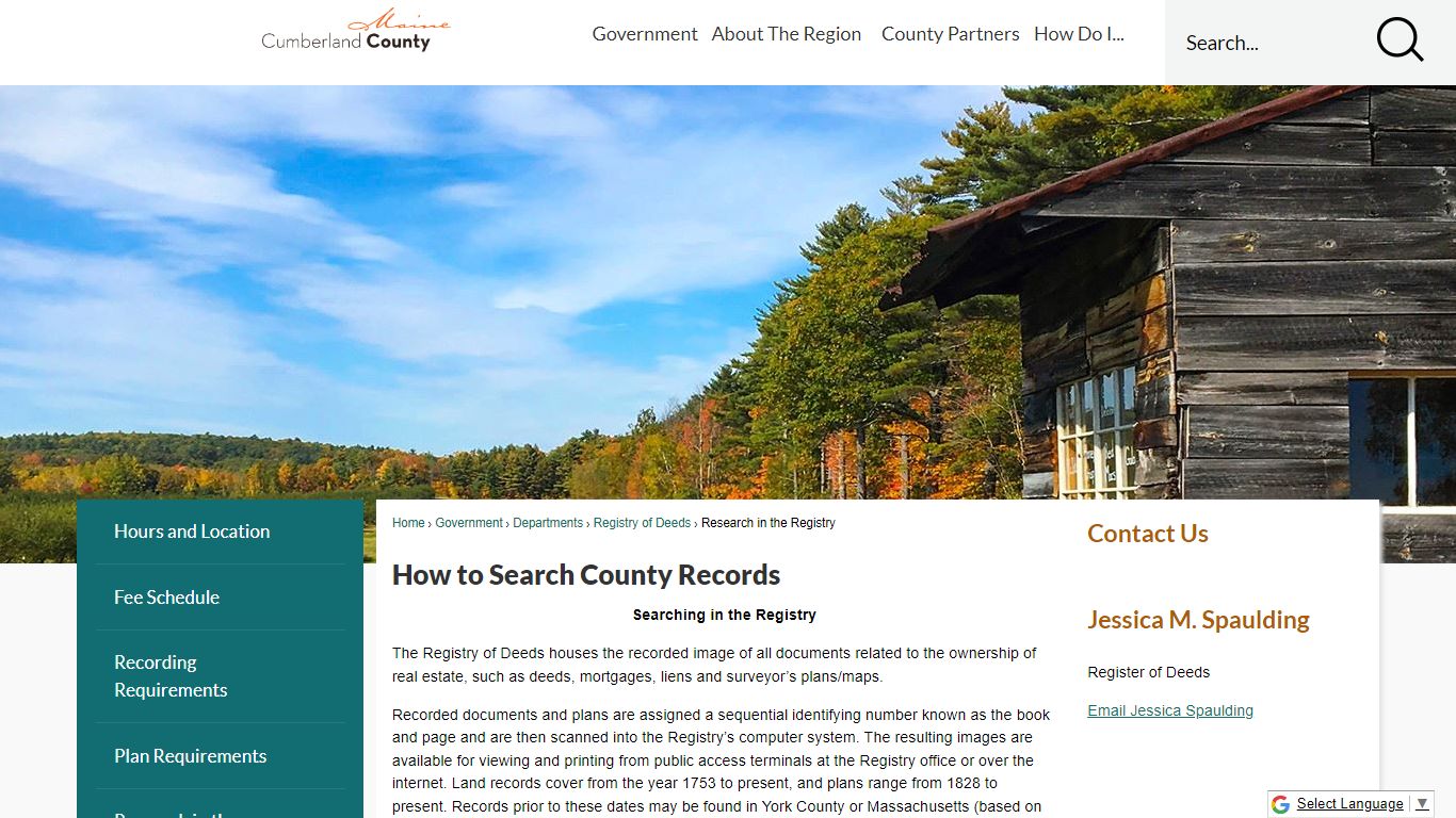 How to Search County Records - Cumberland County, Maine